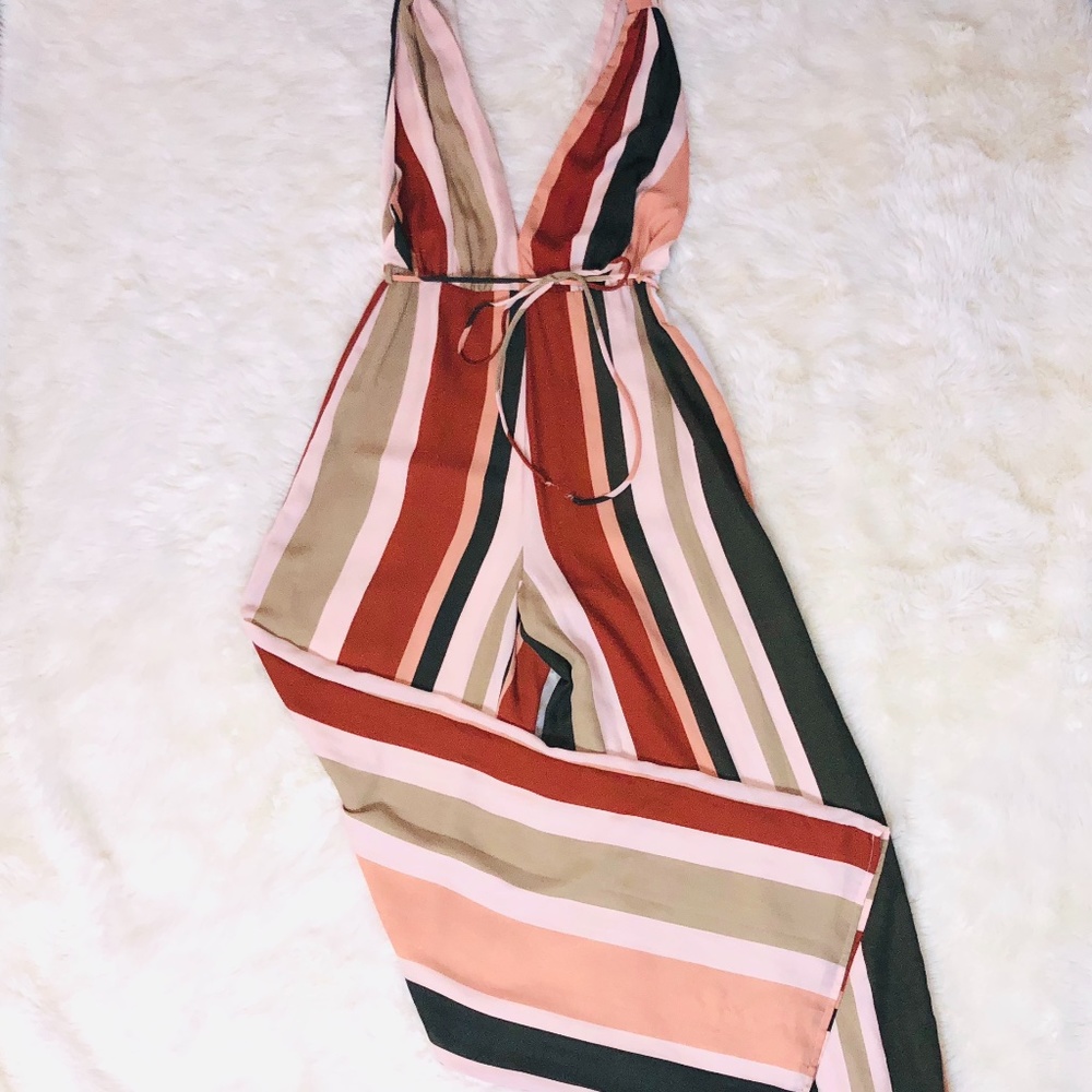 4Si3nna Striped Jumpsuit